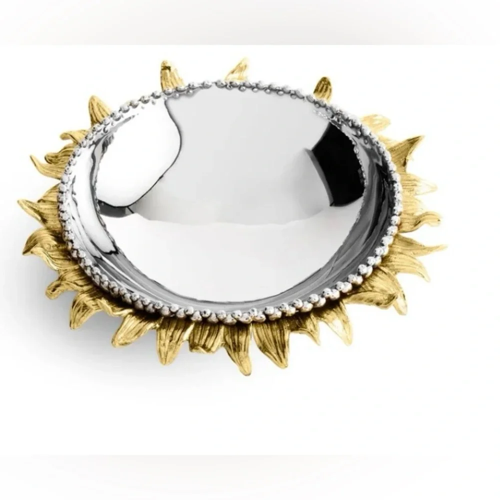 Michael Aram Silver and Gold Sunburst Decorative DishBowl - Picture 3 of 8